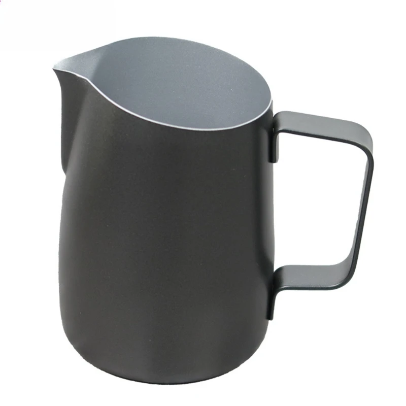 

Italian coffee latte beating tank 304 stainless steel oblique latte cup with graduated coffee latte tank beating cup