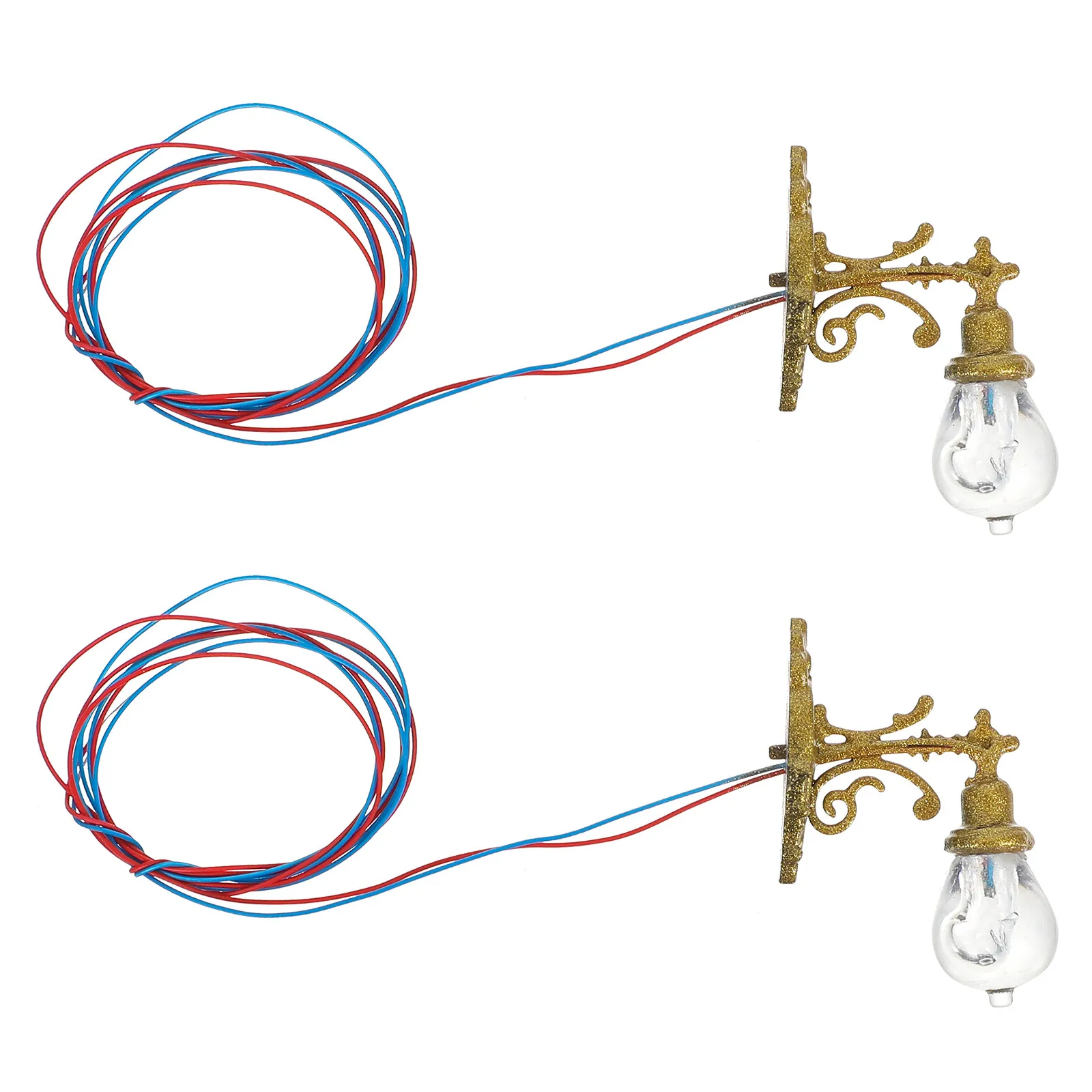 2 Pcs Landscape Lighting Wall Decor Lamp Miniature Sconce Lights Resin Lampshade DIY Accessory Decorative Outdoor