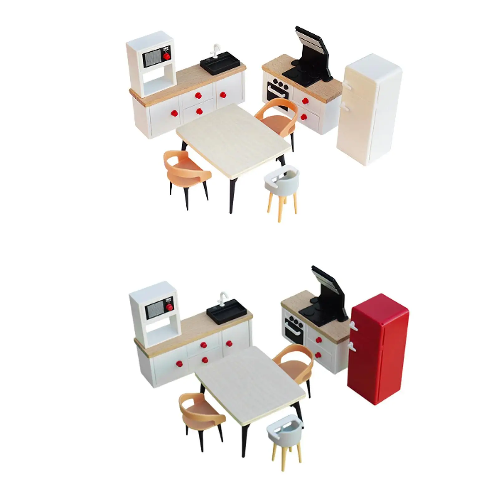 Juego de muebles para casa de muñecas, decoración clásica para casa de muñecas para niñas, niños pequeños, más de 3 años