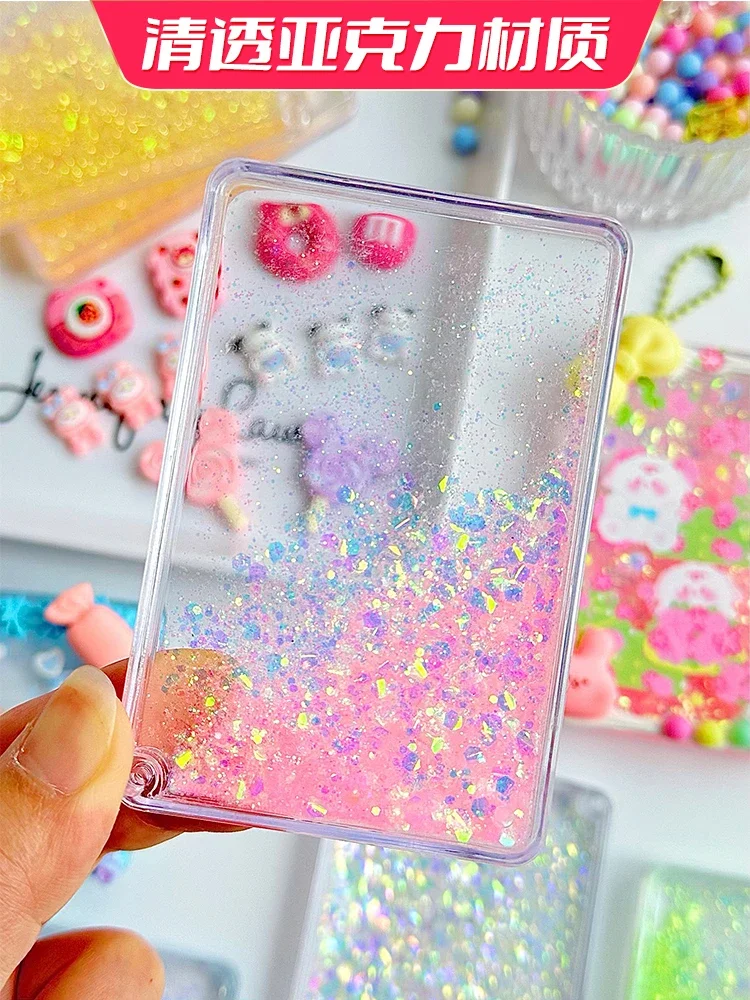 Fluid Acrylic Plate 3D Sticker Biscuit Set Children Girls DIY Gift Kpop Guka Polco DIY Photocard Korean Stationery