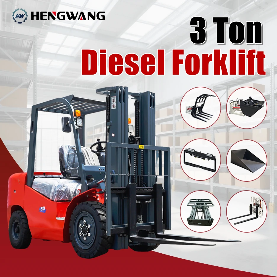 

3 Ton Diesel Forklift Industrial Grade CE EPA Certificate 3m Lifting Heavy Duty Fuel Forklifts for Warehouse/Factory Custom