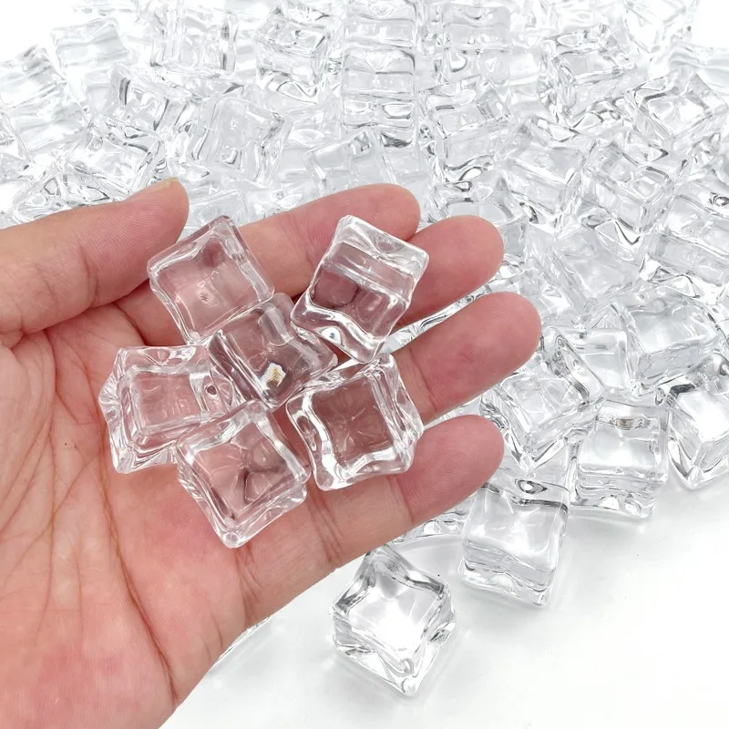 Reusable  Acrylic Fake Ice Cubes  Highly Transparent Ice Side Length 1.7/2/2.5/3 Cm for Photography Accessories Props Decoration