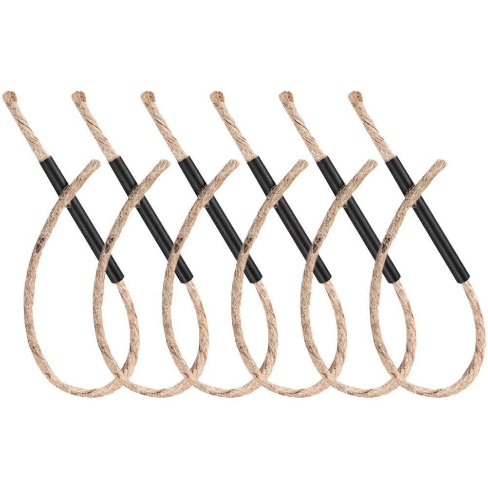 

6 Sets Fire Starting Rope Camping Aluminum Alloy Waterproof Matches Flame Ropes Igniter BBQ Gear Hemp Rope Easy