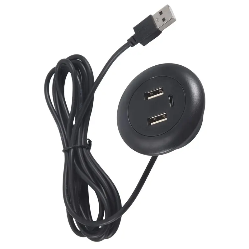 [NEW!CCDD】 Desktop Hole Embedded USB Hub Type-C USB 3 In 1 Splitter