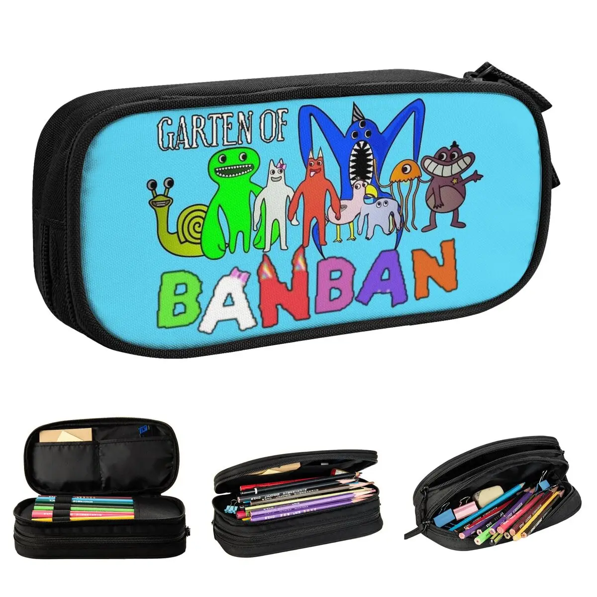 Horror Games Rainbow Friends Pencil Cases Garten of Banban Pencilcases Pen Holder for Student Big Bag School Supplies Stationery