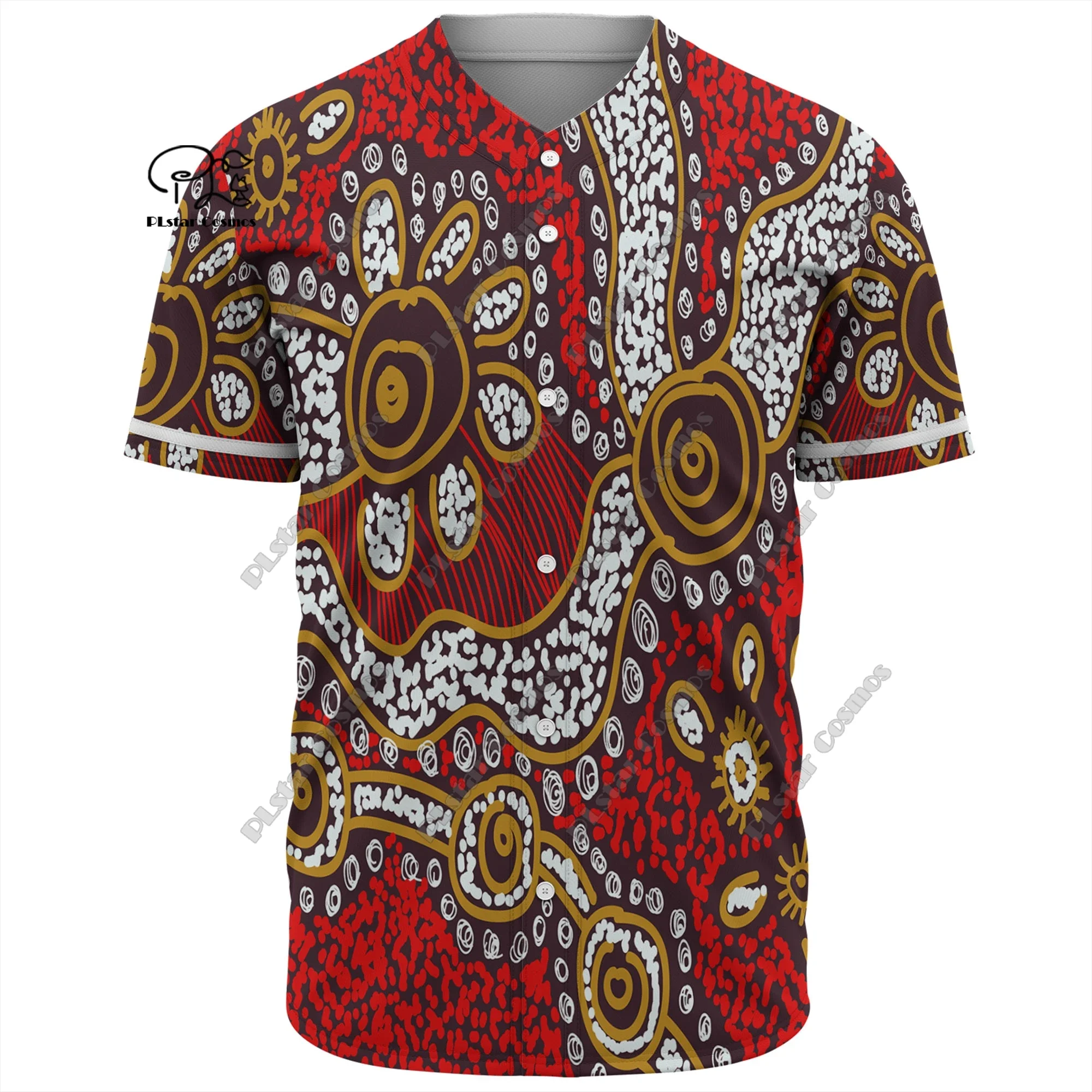 3D Printing Shirt New Australian Aboriginal Marine Life Style Art Polka Dot Daily Baseball Shirt Unisex Summer Casual