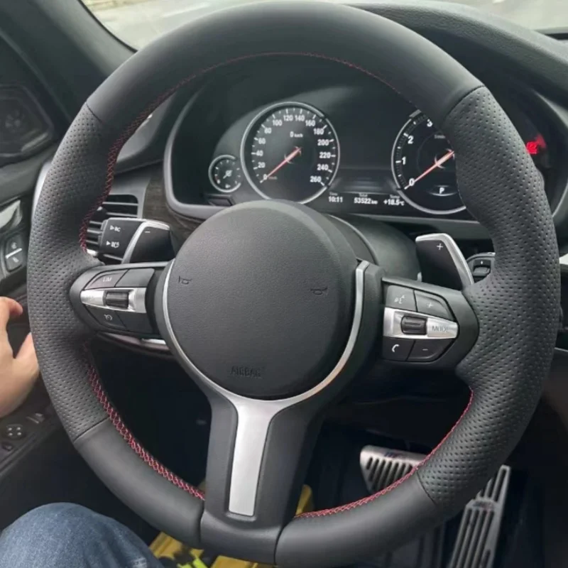 

Мягкий чехол на руль из натуральной кожи для BMW M3 M4 M5 M6 M240i X2 M35i X5 M X6 M M2 3, чехол на ручку, внутренние автомобильные аксессуары
