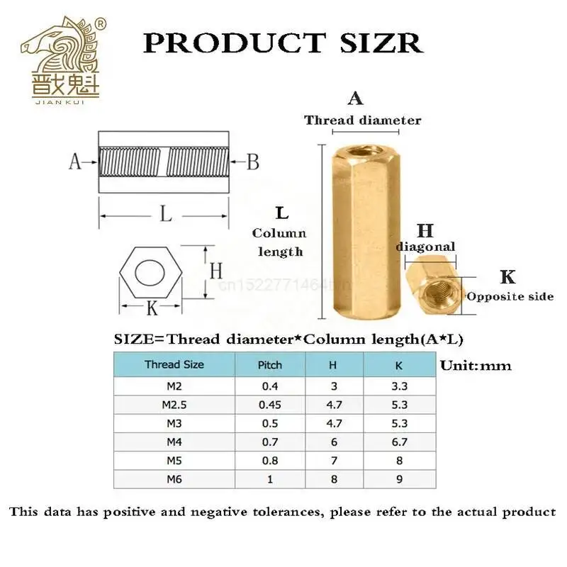 M2 M2.5 M3 M4 M5 Hexagonal Copper Standoff for PCB Circuit Boards and Computer Motherboards Threaded Support Pillars Screw Bolt