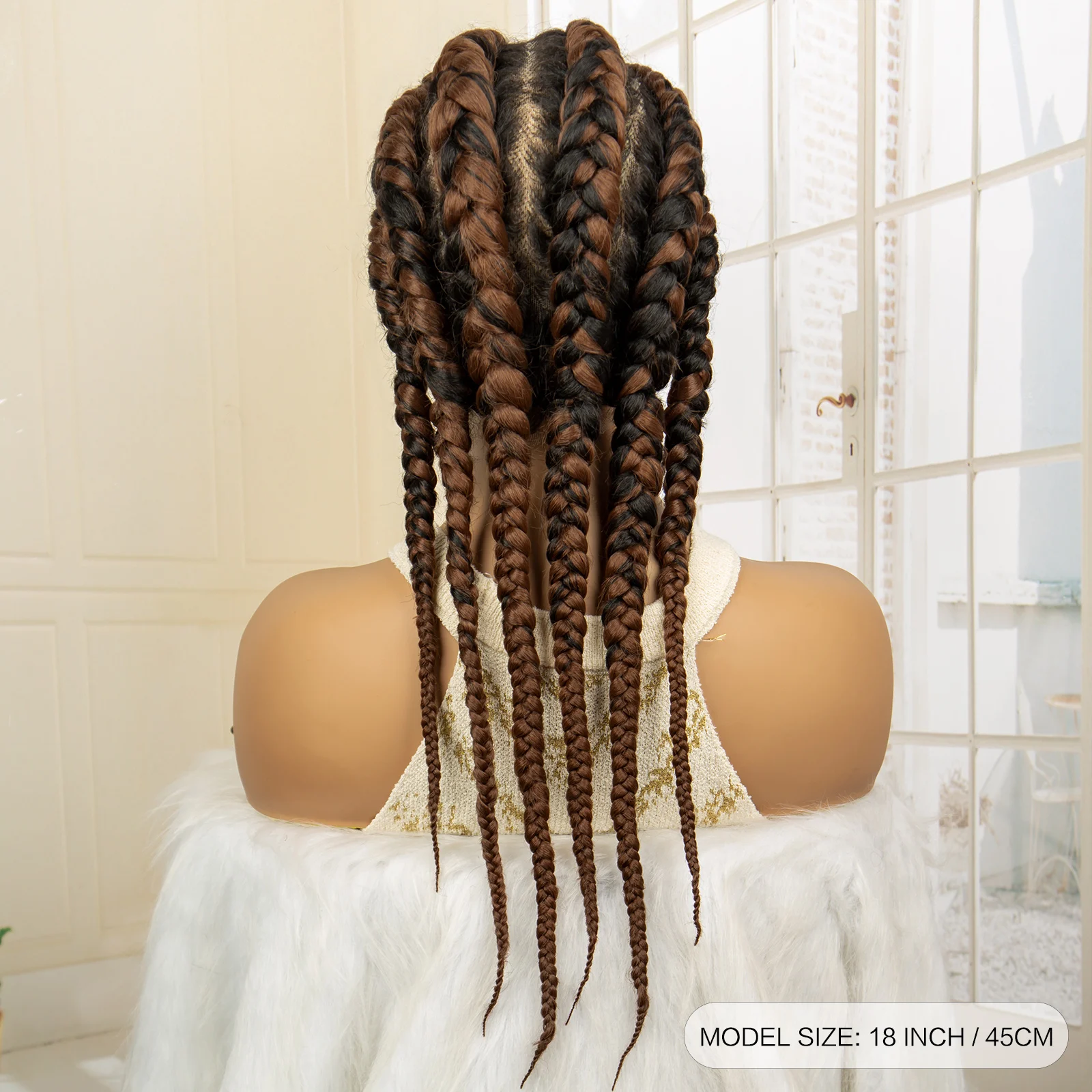 Full Lace Cornrow trançado perucas para mulheres negras, Frontal Twist Box Trançando peruca, cabelo de bebê sintético, 1B, 30 cores