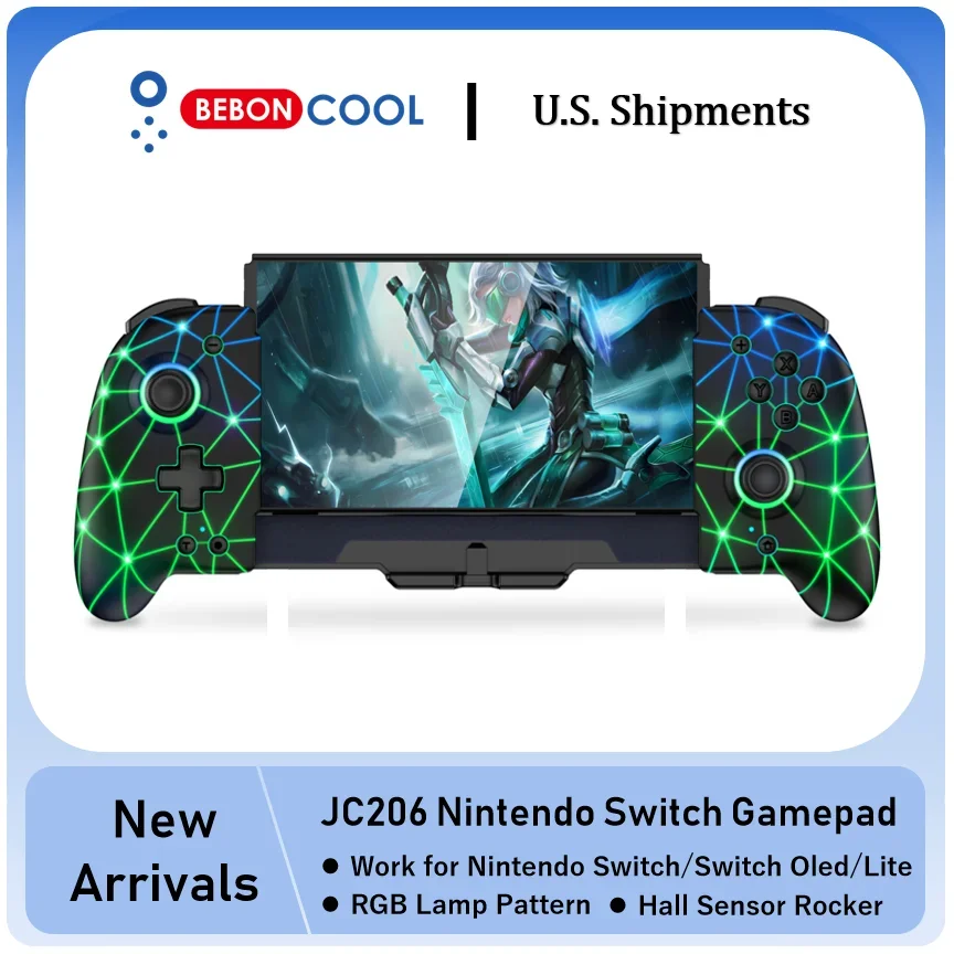 

BEBONCOOL JC206 6-Axis Gyro Controller | Ergonomic Handheld Grip for Nintendo Switch/OLED - Precision Gamepad