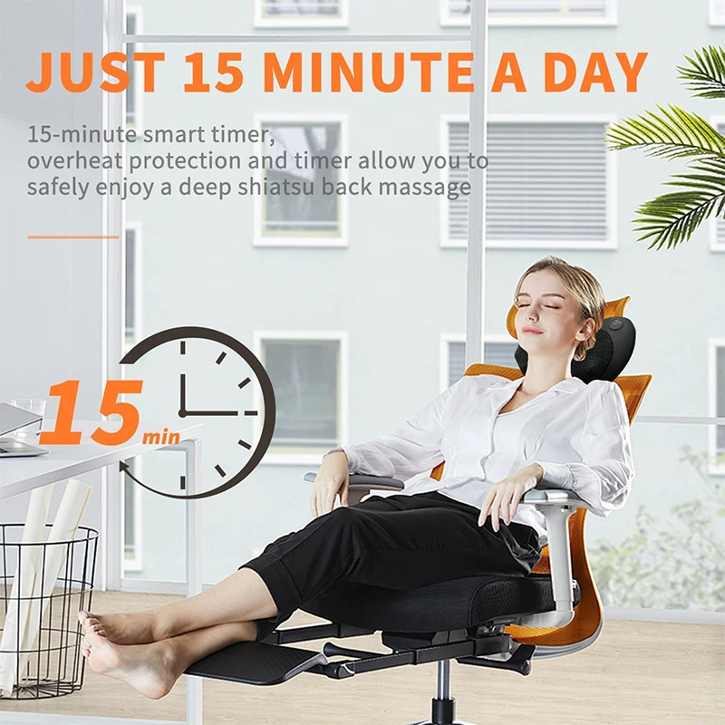 Electric Neck Massage Pillow Cervical Massager Waist Back Shoulder Shiatsu Kneaded Heating Cushion Multifunctional Relaxation - Image 6