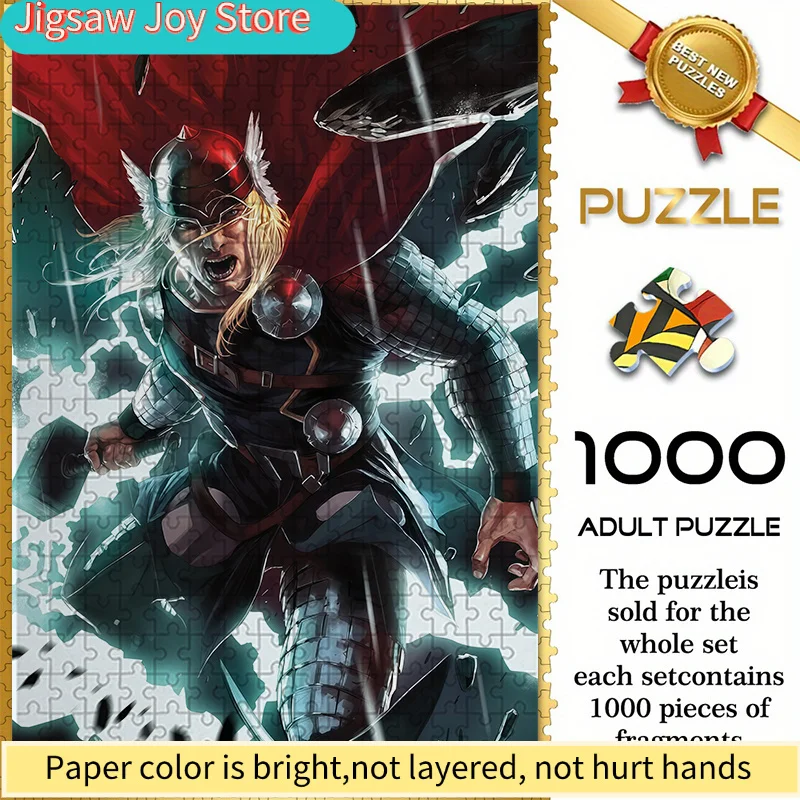 

of Marvel-Themed Seamless Puzzles Z11.3-50, Featuring Thor'S Storm Axe And Thunder Battle Comic Art Pattern - Durable Thick Pu
