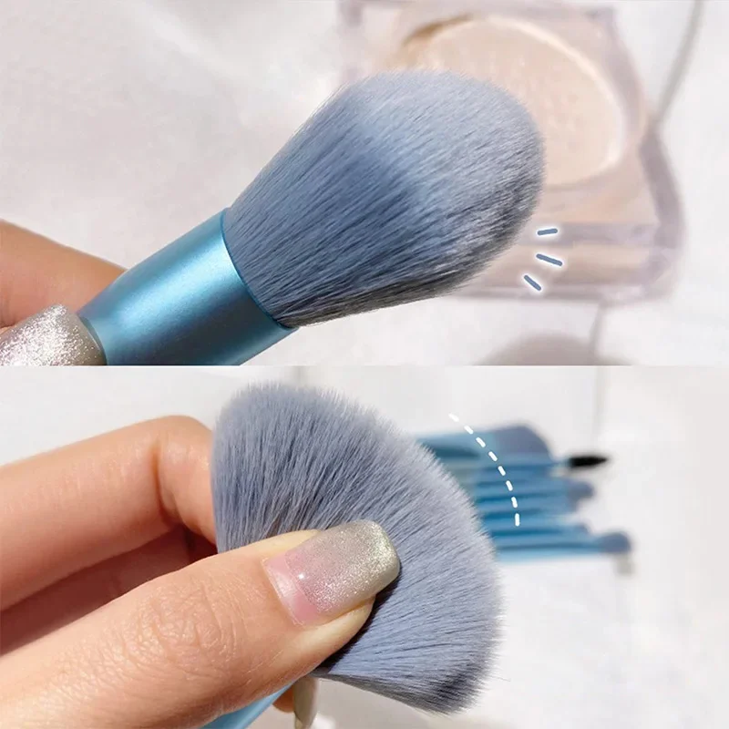 8pcs Mini Brush 8-Piece Makeup Bag Portable concealer powder brush set soft fur make-up tool