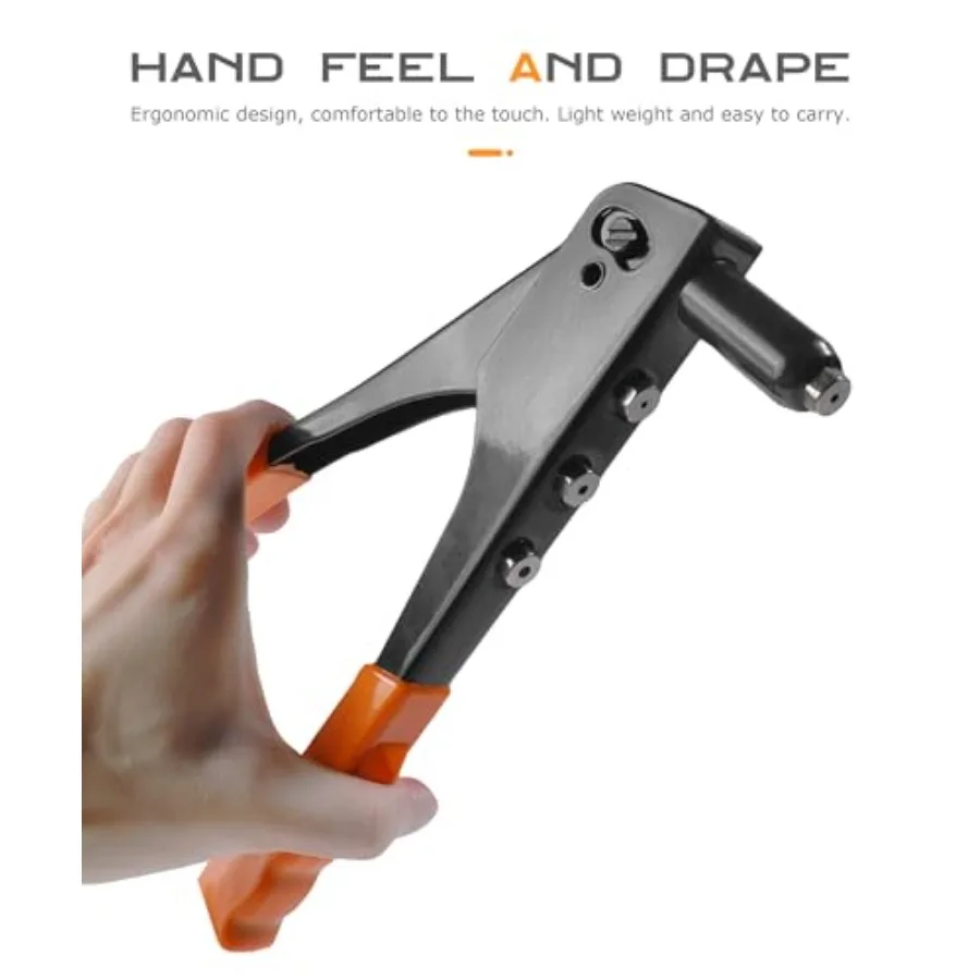 Heavy Duty Manual Rivet Gun Kit for Automotive and Metal Sheet Fastening Includes 4Size 100 Rivets 3 321 85 323 16 Ideal for Re