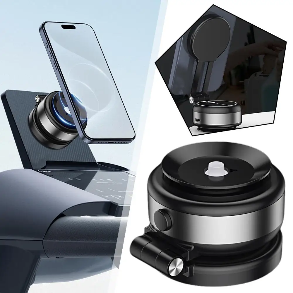 

Folding Vacuum Adsorption Magnetic Car Phone Holder For 360° Rotatable Car Mount For 16 15 14 13 12 For Gym B6b1