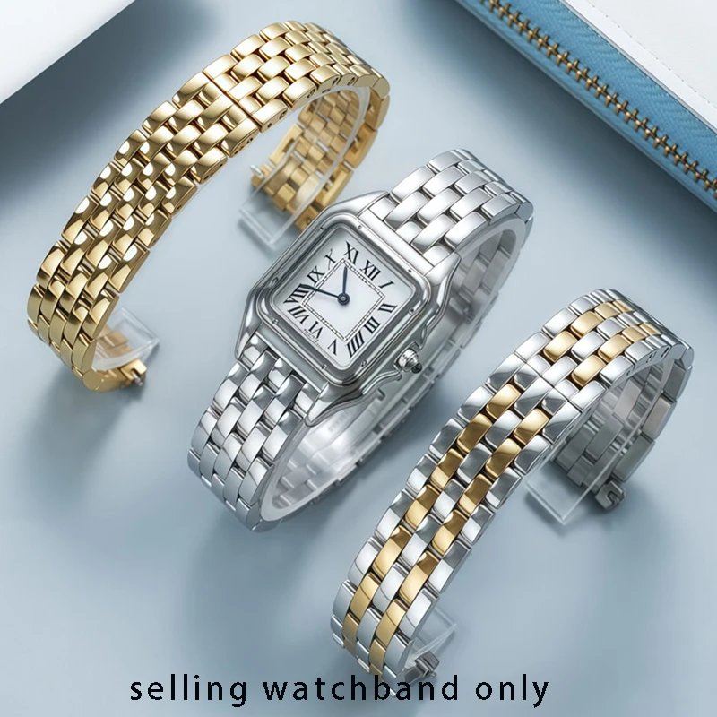 For Cartier Cheetah Watch Strap 0013 0015 0007 Series Watch Strap 12MM 15MM 18MM Stainless Steel Bracelet Strap