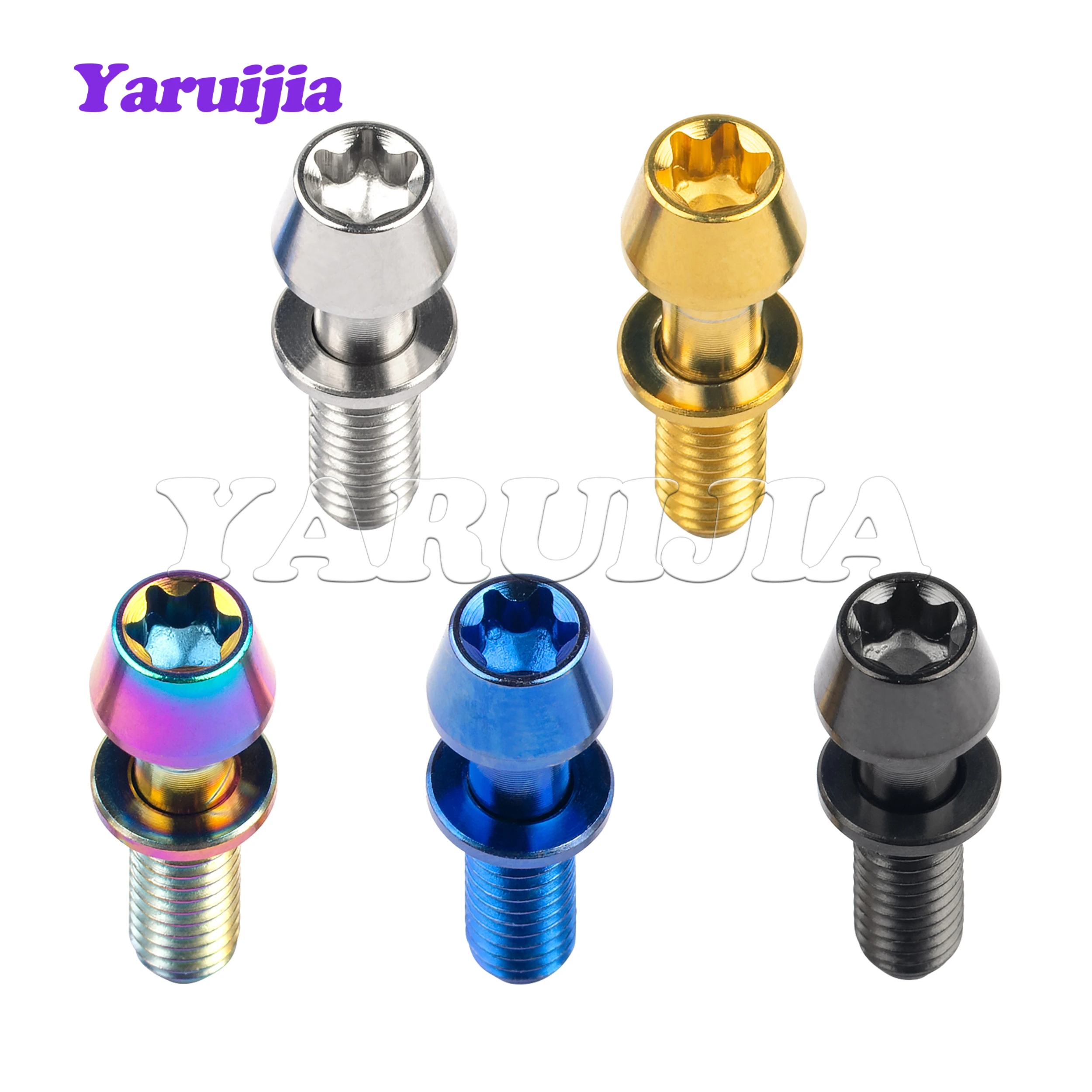 Yaruijia Titanium Bolt M4X15.3Mm Torx Taper Screw With Washers For Ritchey C260 Bicycle Stem