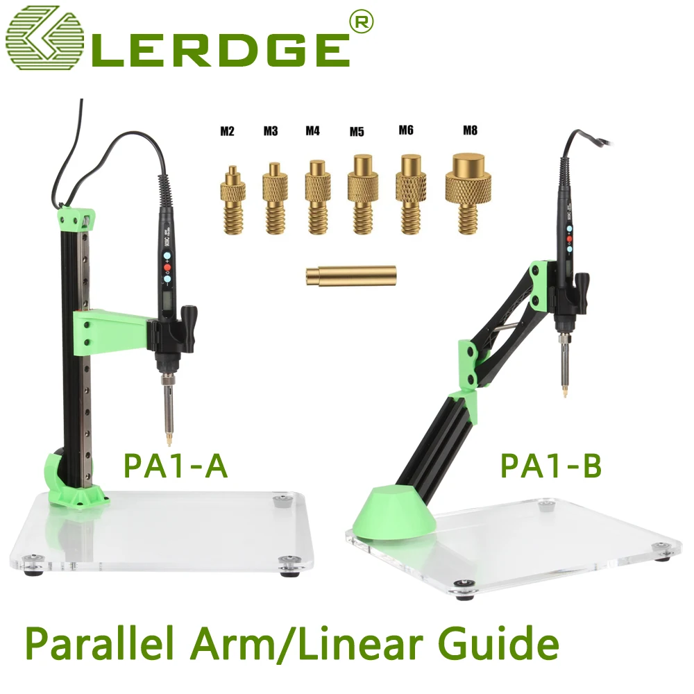

LERDGE PA1 Heat Set Insert Press Tool Electric Soldering Iron Tip M3 M4 M5 M6 Thread Brass Inserts Nut Embedded Kit 3d Printer