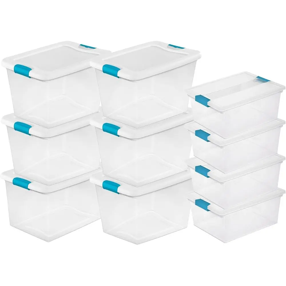 64 Quart Storage Tote Bin & Deep Clip Box