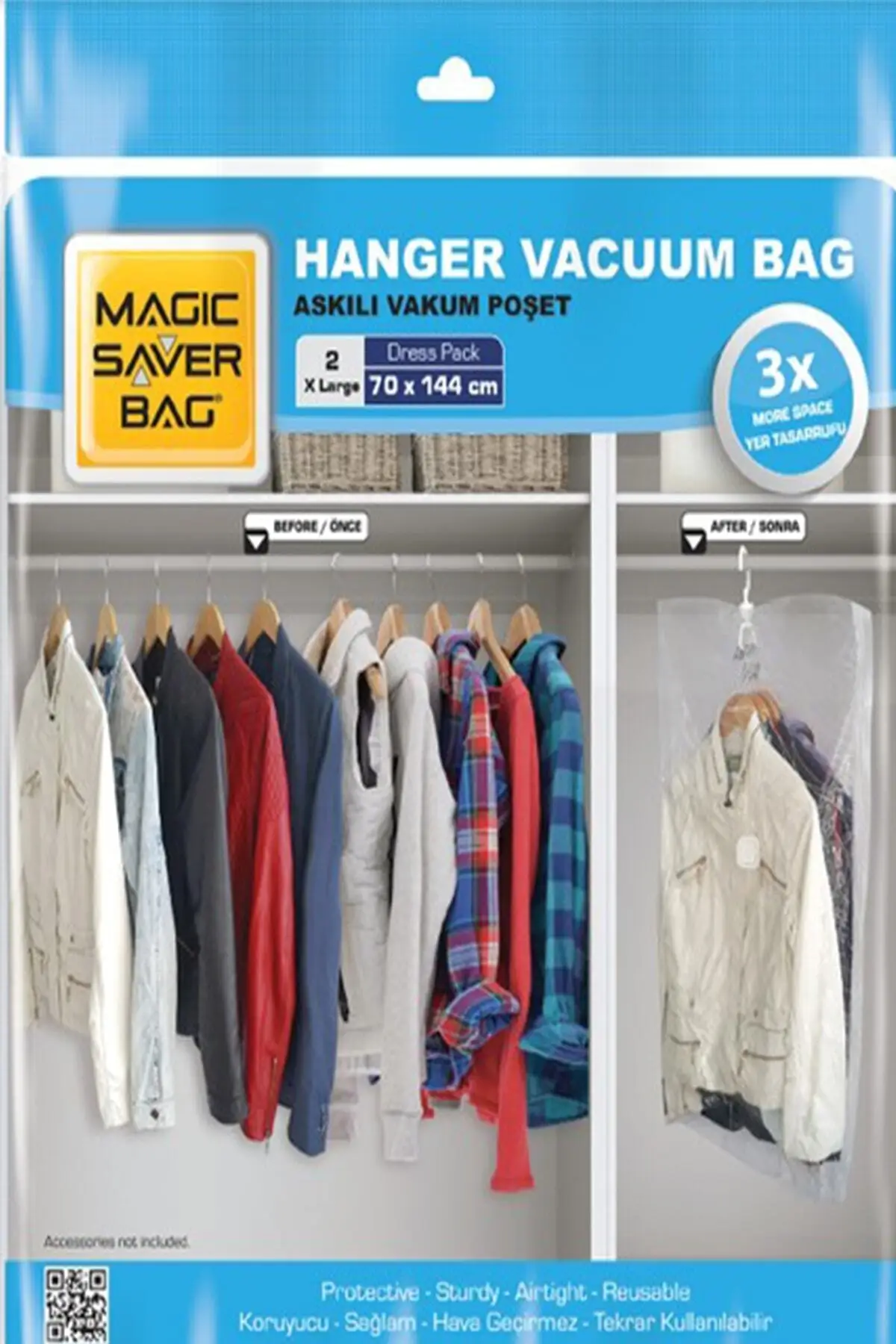 2'li Pendant Vacuum Bag Set (xl) storage bag