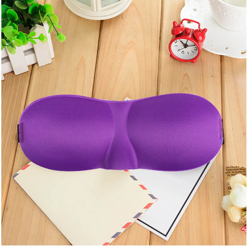 

Sleep Mask 3D Contoured Comfortable Lightweight Adjustable Purple Strap Night Blindfold Eyeshade for Sleeping Travel Work Naps