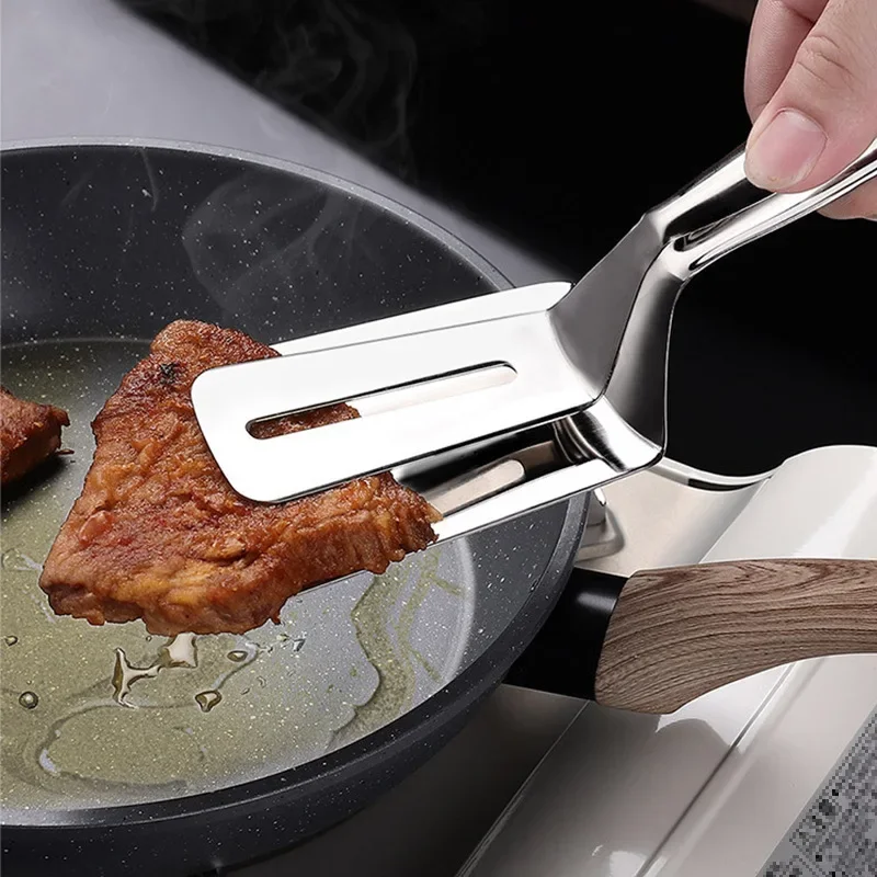 Stainless Steel Barbecue Clamp Frying Steak Fried Fish Clip Tong BBQ Non-Stick Barbecue Grilling Camping BBQ Kitchen Tools