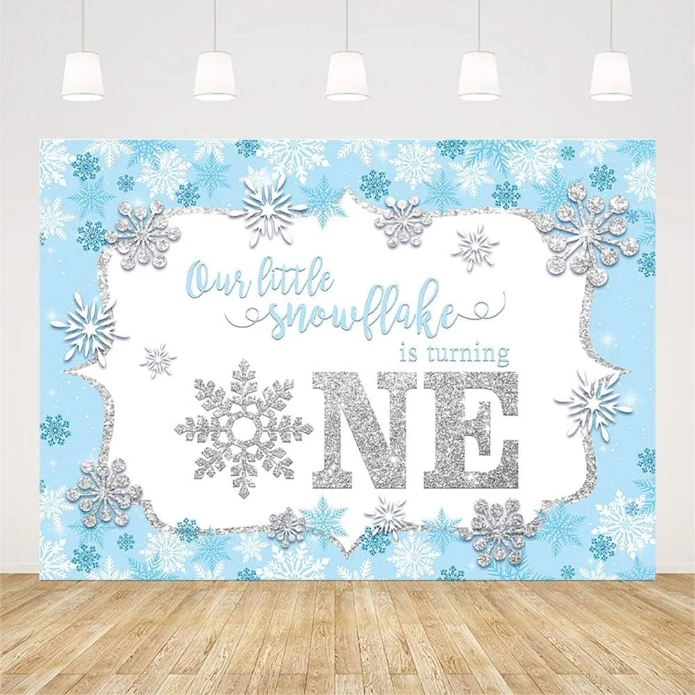 

Winter Onederland Backdrop for Boy Sweet Little Snowflake Happy First One Birthday Photography Background Party Decoration