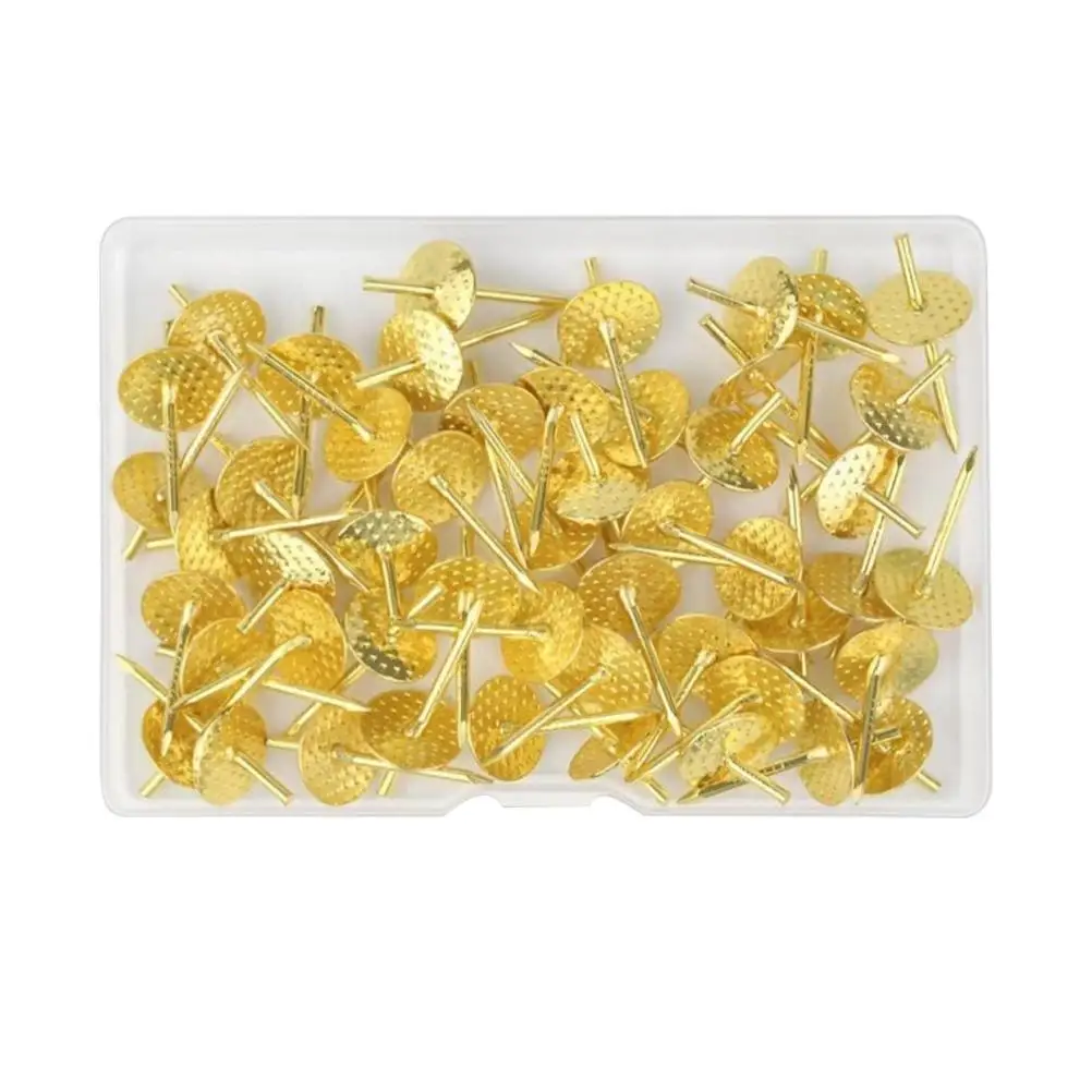 

50 Pcs Metal Thumbtack Picture Frame Nails Push Pins Golden Hangers for Drywall Hanging Hooks