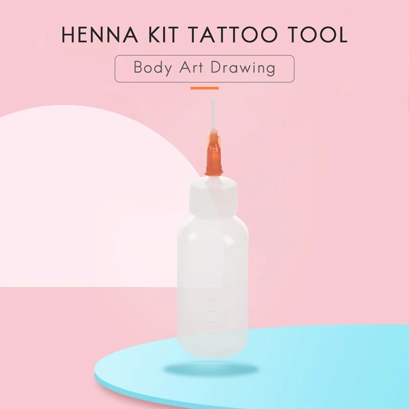 Henna Kit Applicator Nozzles Bottles Paste Tattoo Body Art Drawing Tool 16pc Set