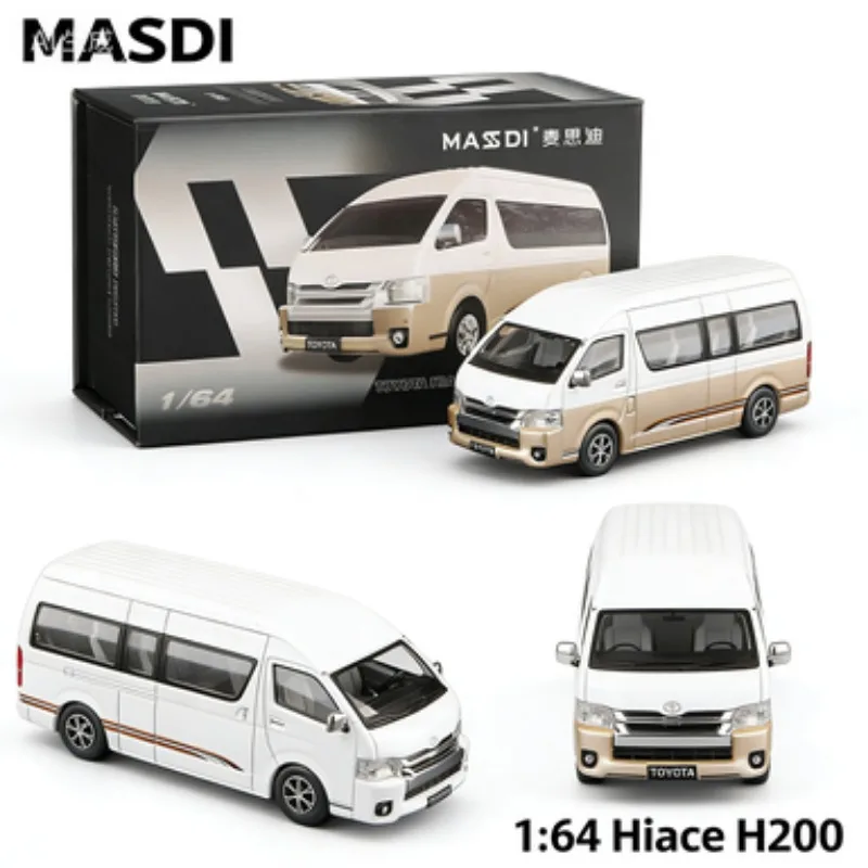 MASDI 1:64 Hiace H200 Toyota, die-cast alloy model car, gift for boys, high-end collectible item for adults, holiday gift.