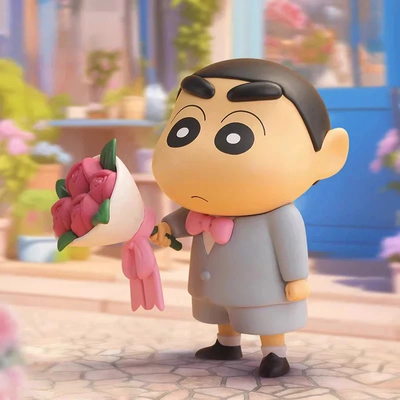 

52toys Crayon Shin-Chan Elegant Rose Handmade Anime Peripheral Models Home Decoration Ornament Accessories Friends Birthday Gift
