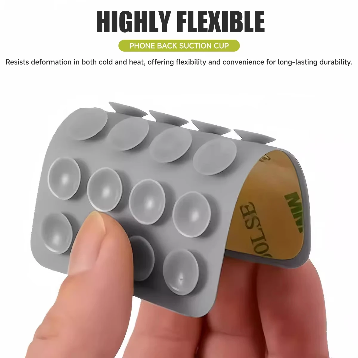Silicone Suction Pad Double Sided For Mobile Phone Fixture Suction Cup Backed Adhesive Silicone Rubber Sucker Pad For Fixing