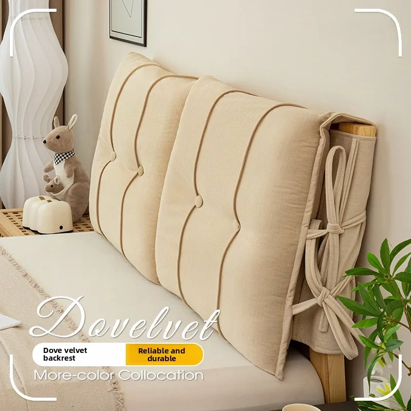 Velvet Padded Headboard Cushion Cover for Wood Or Metal Bed Frame All-Season Lumbar Support Anti-Collision Soft Bedhead Board
