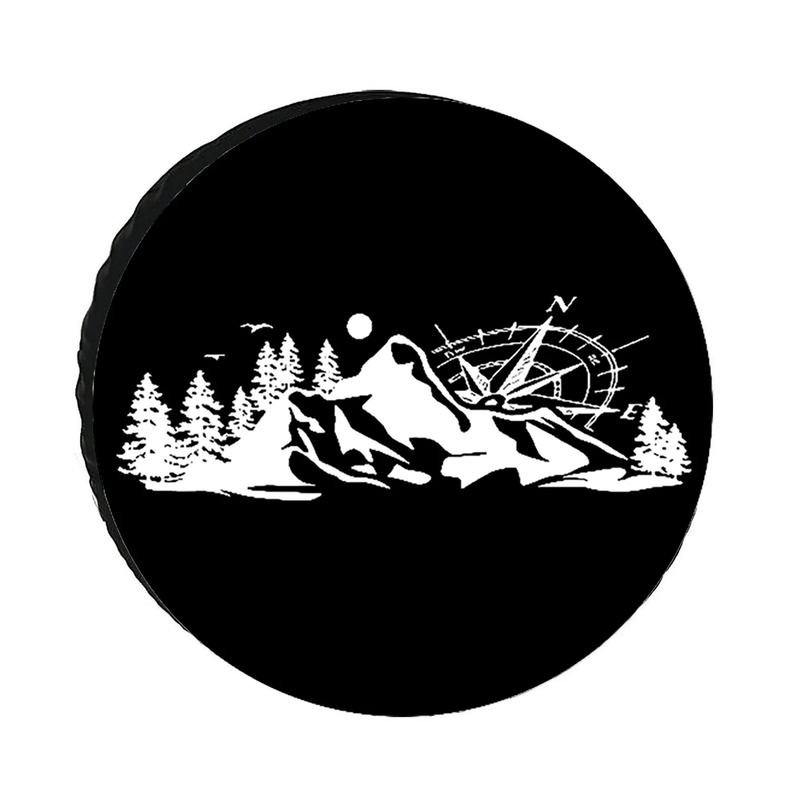 Bai Chuan'S Guidance Pattern, 28/30/32/34 Inch Multi-Functional Spare Tire Cover, Polyester Fiber Material, Suitable For Trailer
