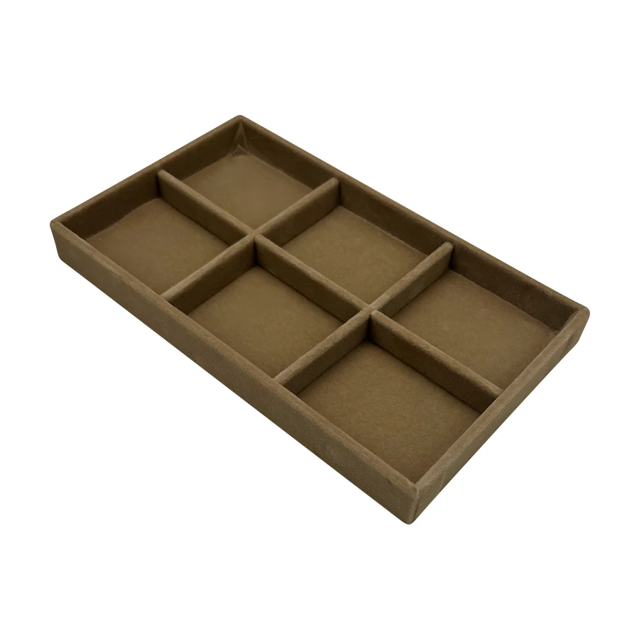 Flocking Jewelry Box, Brown Color, Elegant Storage