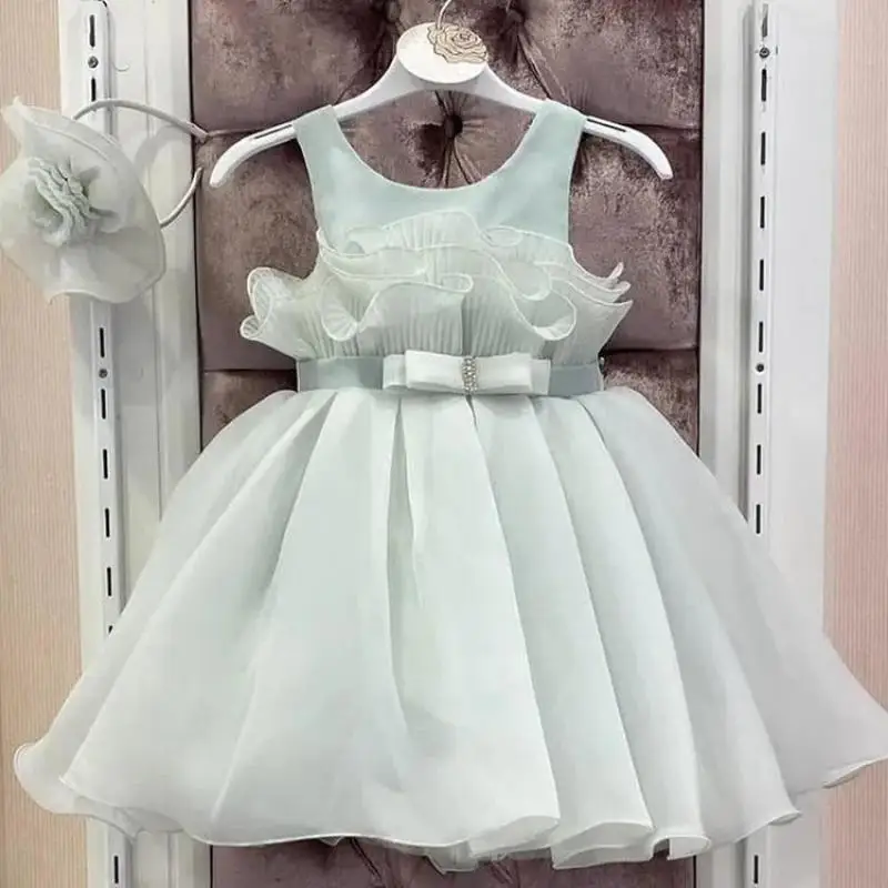 2024 Summer Birthday Party Princess Dress Sleeveless Fluffy Wedding Bridesmaid Dresses for Girl Boutique Elegant Kids Clothing