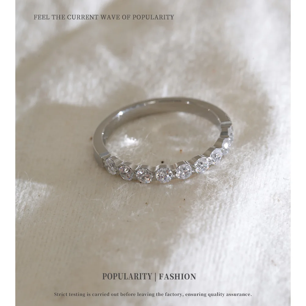 NiNice Size 6789 Stainless Steel Zirconia Women Ring for All Occasions Shiny Daily Exquisite Jewelry New Recommend