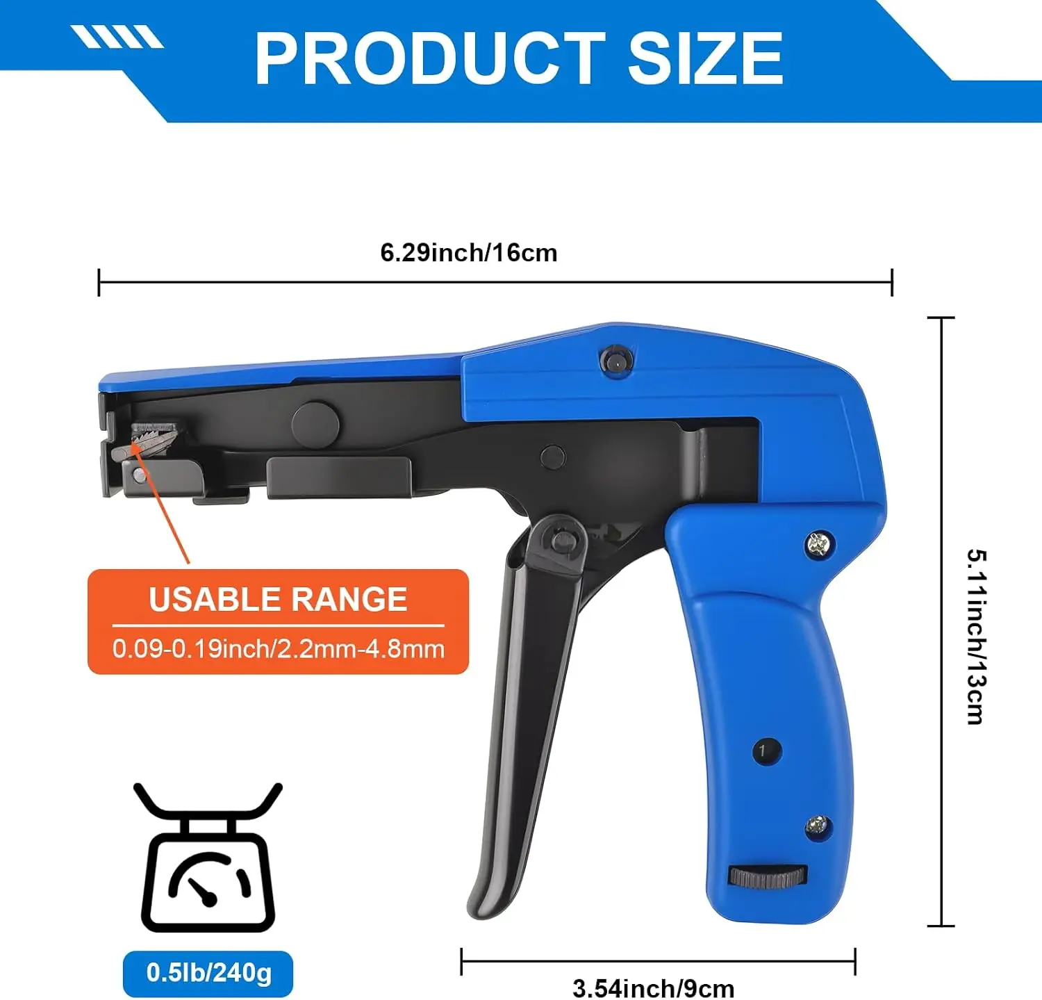 Cable Tie Gun Fastening Cutting Pliers For Nylon Tie Hand Tools Off Width 2.4 To 4.8MM Automatic Tension High Quality Heavy Duty