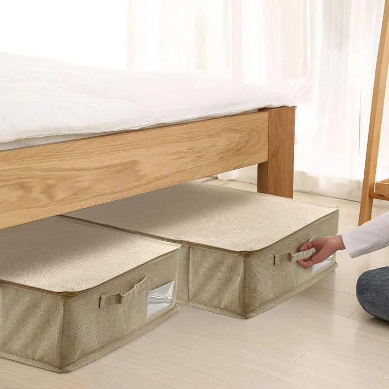 Under Bed Storage Bags, Foldable Underbed Storage Container for Organizing Clothes Blankets Pillows Toys, 1pc image 5