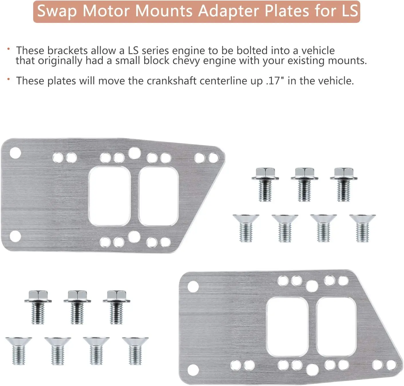 Suitable for Chevrolet General Motors LS exchange motor bracket mounting adapter aluminum plate compatible with LS1 - L99 engine