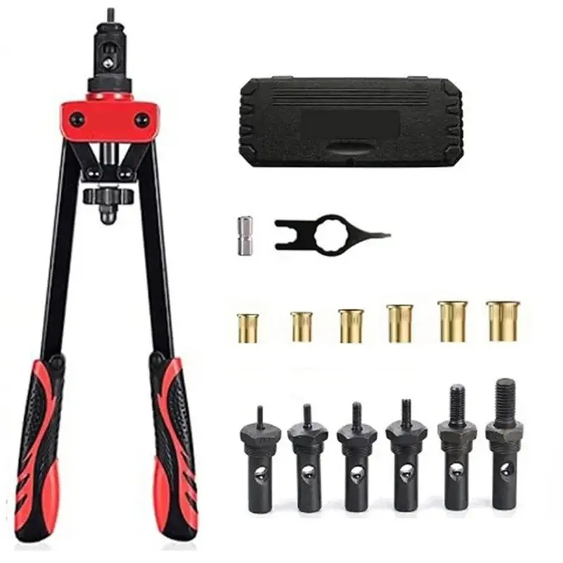 AB66-Aluminum Alloy Manual Rivet Gun Kit, For Fastening Pull Riveting Tool,For Metal Sheet Pipe Assembly