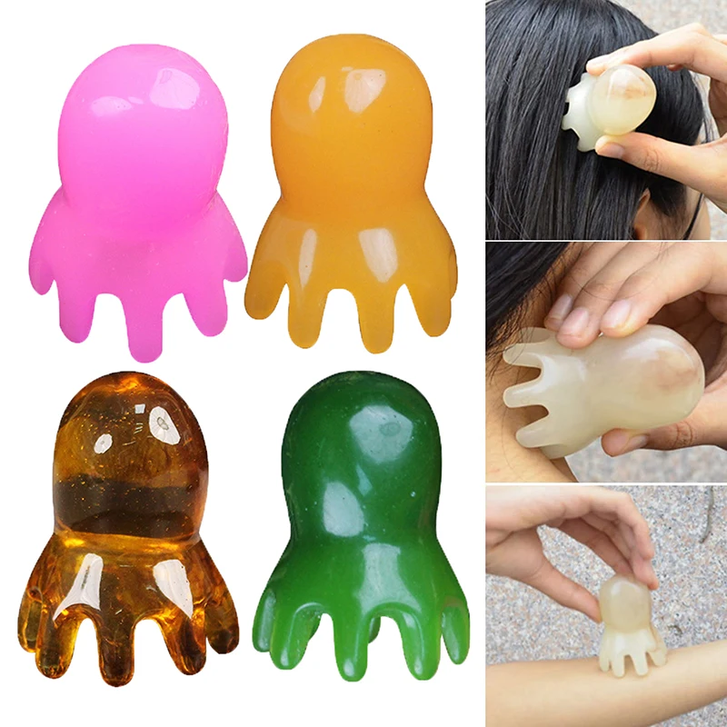 Resin Octopus Comb Head Massager Meridian Scraping Scalp Massage Brush Acupuncture Spa Body Health Therapy Tool Home Adults Gift