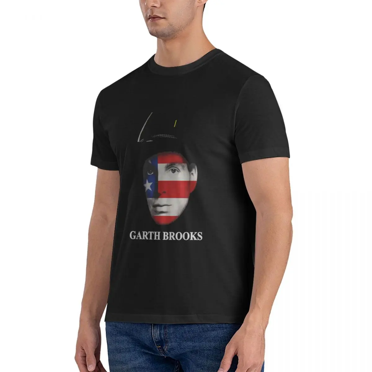 Men Garth Brooks 4 T Shirts 100% Cotton Amazing Short Sleeve Round Neck Tee Shirt Printing T-Shirt official-website tops fugees