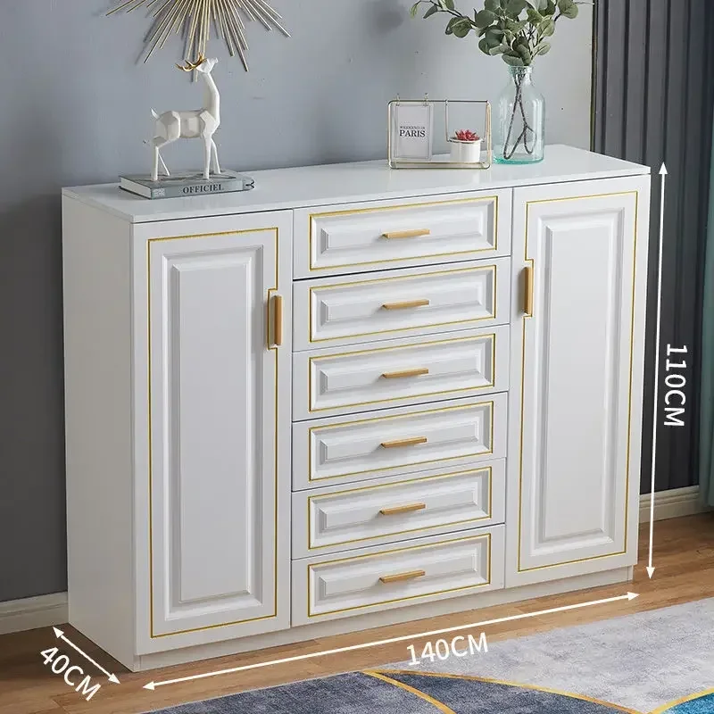 

-Five Bucket Cabinet, Living Room, Solid Wood Bucket, Household Storage Cabinet, European Style Bedroom Storage