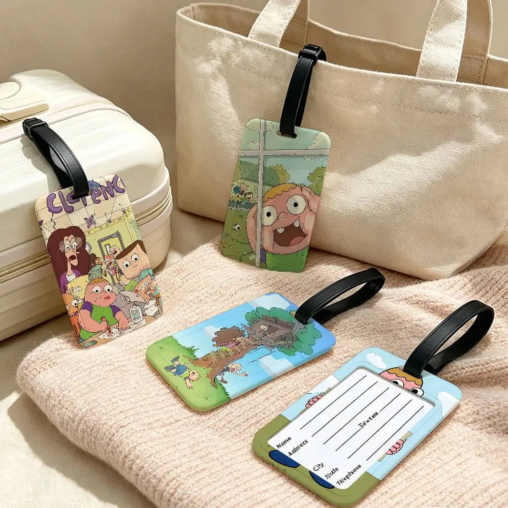Cartoon C-Clarences PVC Anti lost Luggage Identifier Tag Removable Information Card Holder Travel Baggage Tag