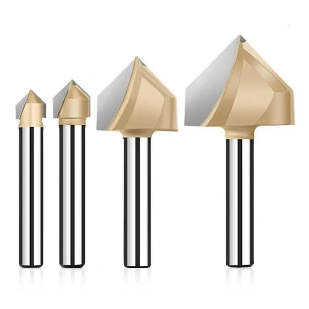 Cupboard Professional Shank Router Bits Solid Precision V Type 90 Degree Router Bits Efficient Durable Milling Cutter Hand Tool