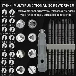 Precision Cross Double Head Multifunctional Maintenance Manual Tool 13/17 in 1 Magnetic Screwdriver Set