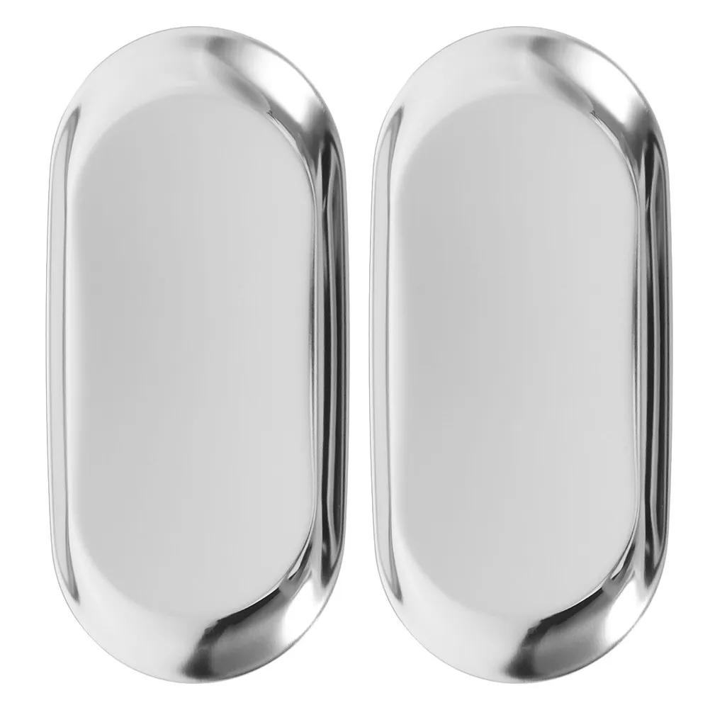 2Pcs Stainless Steel Tip Tray Heavy Duty Easy Clean Versatile for Coffee Shops Bars Hotels Restaurant Staff Tip Handling Service