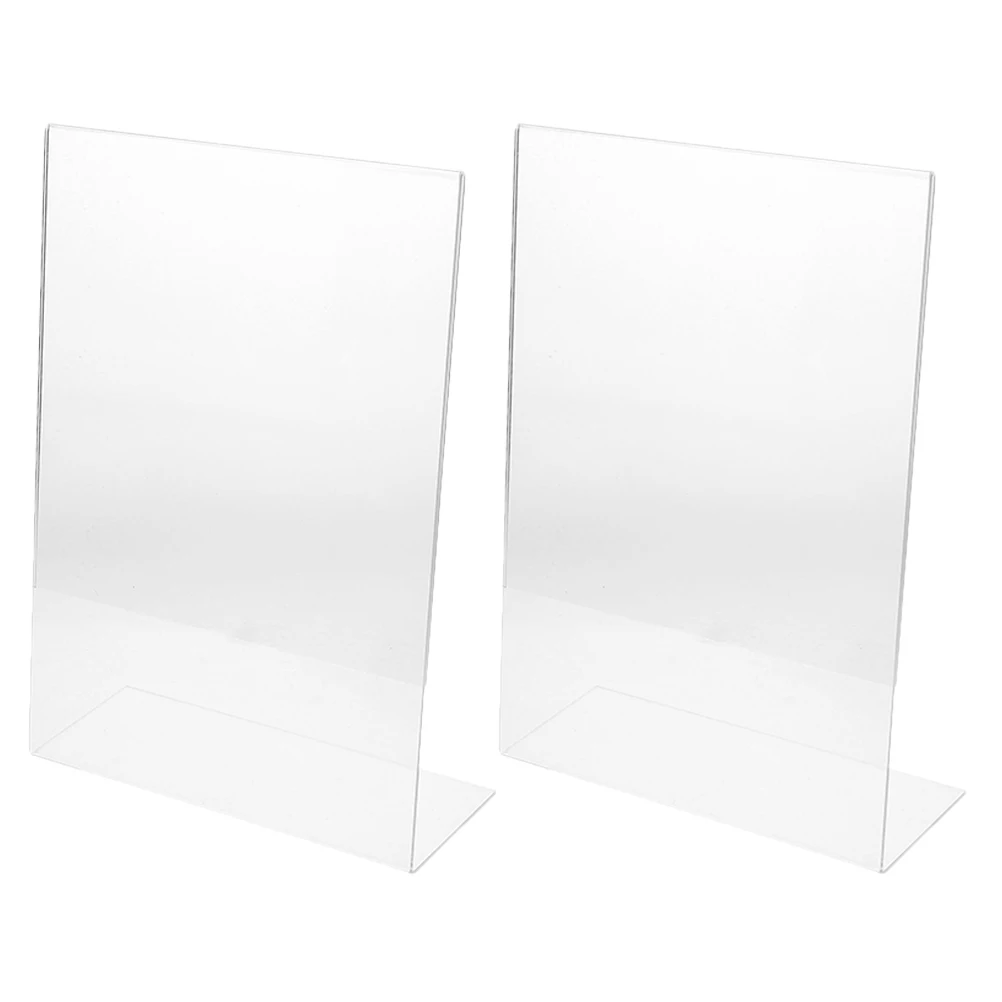 

2Pcs Acrylic Poster Display Stand L-Shaped Table Sign Holder Menu Number Frame for Restaurant Office Classroom Desktop Display