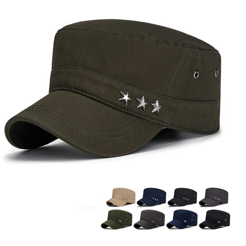 

Men's Flat Cap Fashion Cotton Military Hats gorras hombre Cap For Men Snapback Cap casquette homme Male Sports Cap